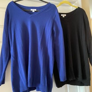 Blue and Black long sleeve shirts